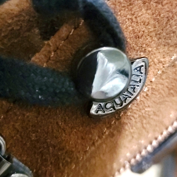 Aquatalia ITALY Brown Suede Iriana Ankle Heel Lug Zip Water Resisant Boots Sz 7 - Picture 10 of 12